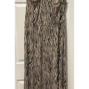 INC International Concepts Zebra Print Maxi Dress - Black and Tan